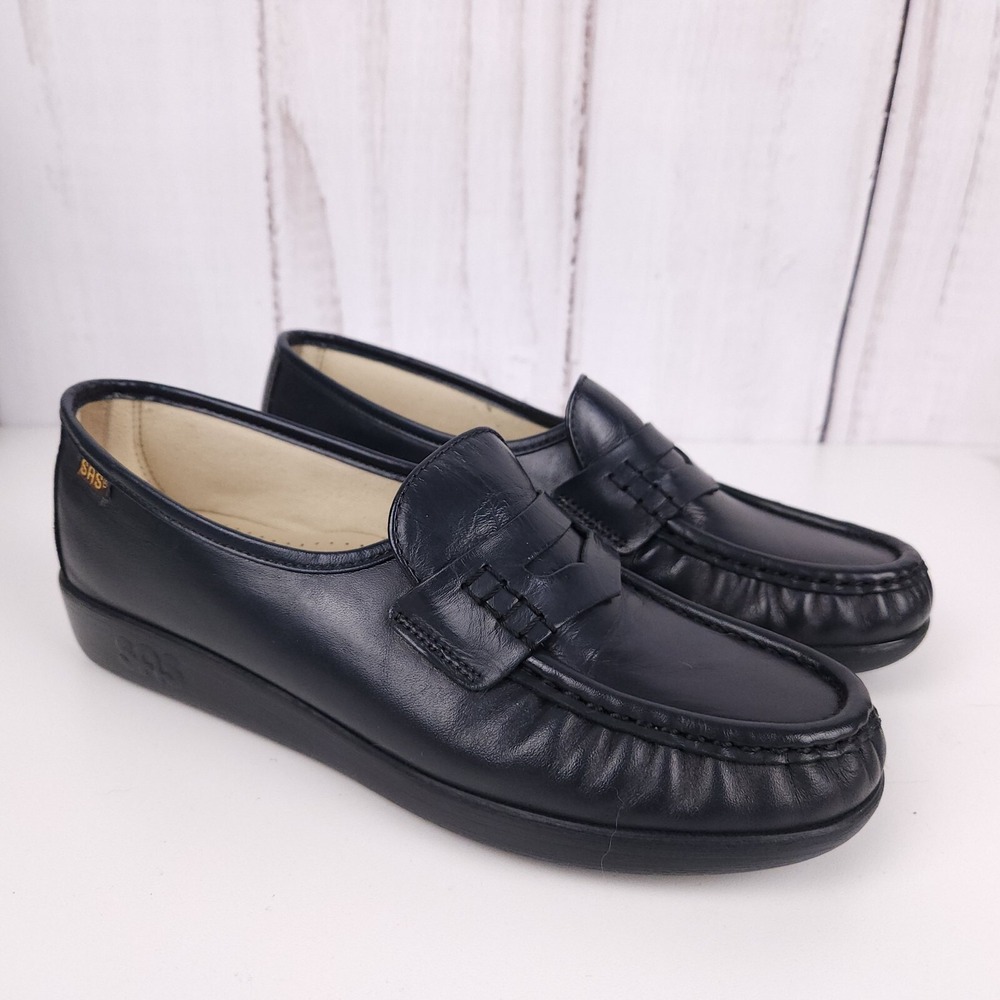 SAS Brown Leather Loafers Slip Ons Walking Comfort Shoes Womens 8 N 70559029